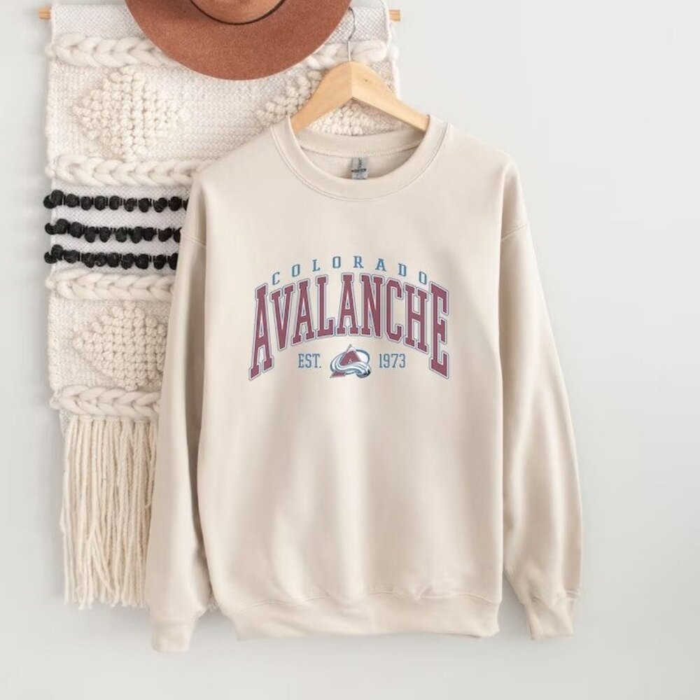 Vintage 90s Colorado Avalanche Hockey Crewneck Sweatshirt, Retro NHL Shirt Tee